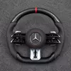 Mercedes Benz AMG GT Carbon Fiber Steering Wheel with Black Perforated Leather W205 W212 W190 W166 W177 W214 W216 W217 W218 W222 W253 W257 W463 W464