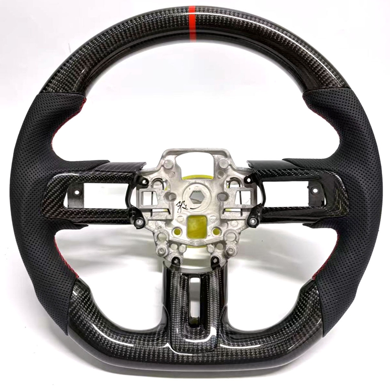 Car Interior Accessories Custom Forged Carbon Fiber Sports Steering Wheel Ford Mustang GT GT500 Shelby GT350 EcoBoost Mach 1