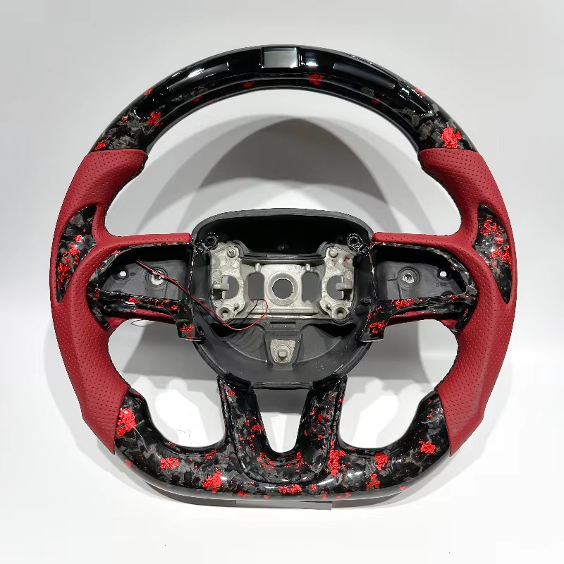 Will LED Car Tuning Forged Carbon Fiber Steering Wheel for Dodge Challenger SRT Charger Hellcat Grand Cherokee Automotive