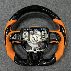 JIONX orange leather and forged carbon fiber steering wheel for Dodge Charger and Jeep Grand Cherokee SRT