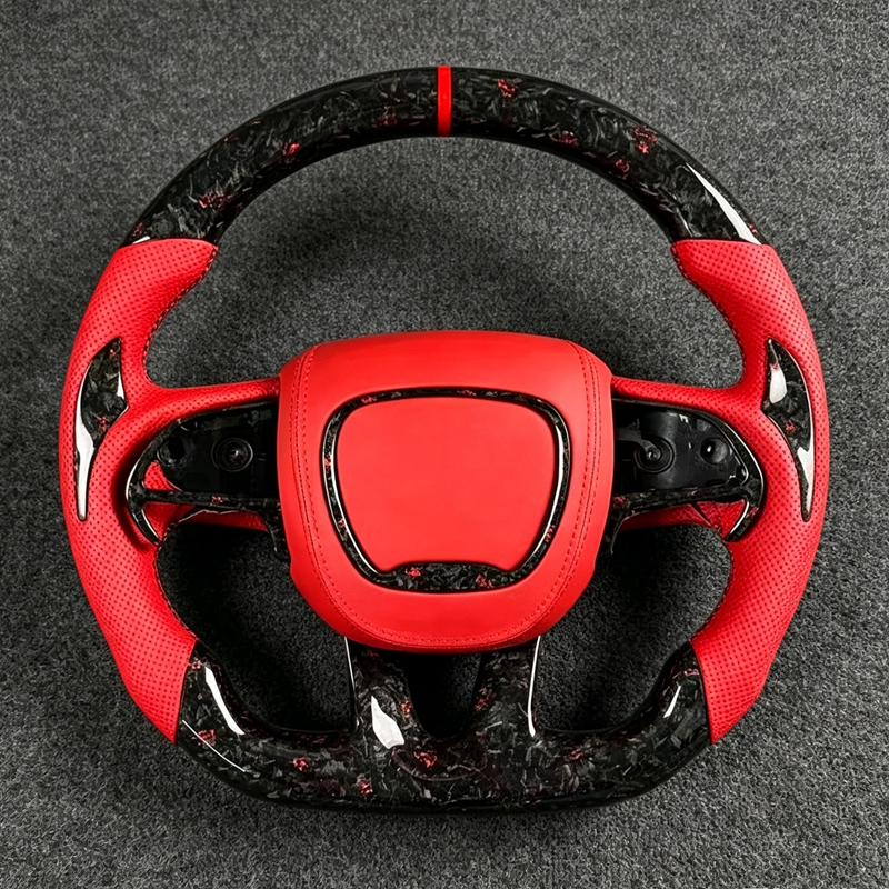 Forged Carbon Fiber Steering Wheel for Dodge Charger Challenger Performance Interior Upgrade