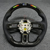 Ford Mustang S550 Carbon Fiber Steering Wheel with Alcantara Grip Nappa Leather LED RPM Display Flat Bottom Racing