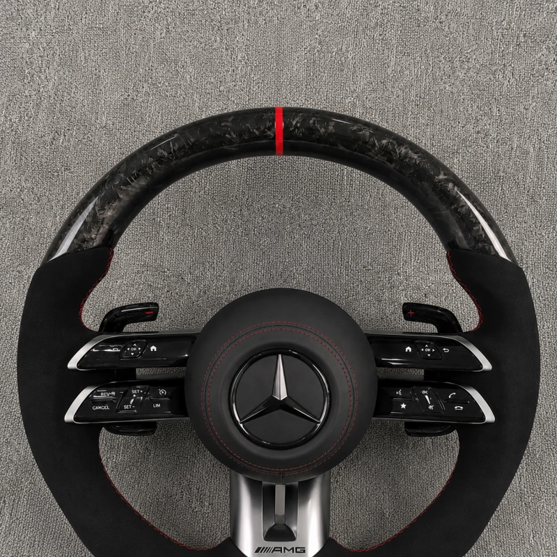 Mercedes AMG Performance Steering Wheel Carbon Fiber Alcantara W205 W212 W190 W166 W177 W214 W216 W217 W218 W222 W253 W257 W463 W464