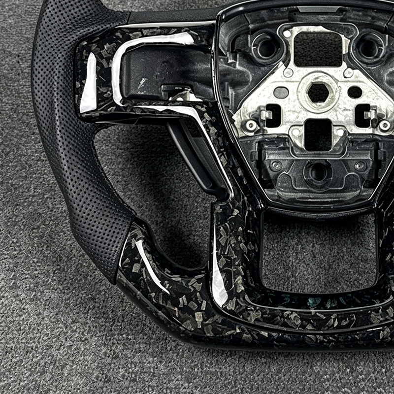Authentic Quality Suitable Ford Raptor F150 2015 2016 2017 2018 2019 Real Carbon Fiber Steering Wheel with Paddle and Trim
