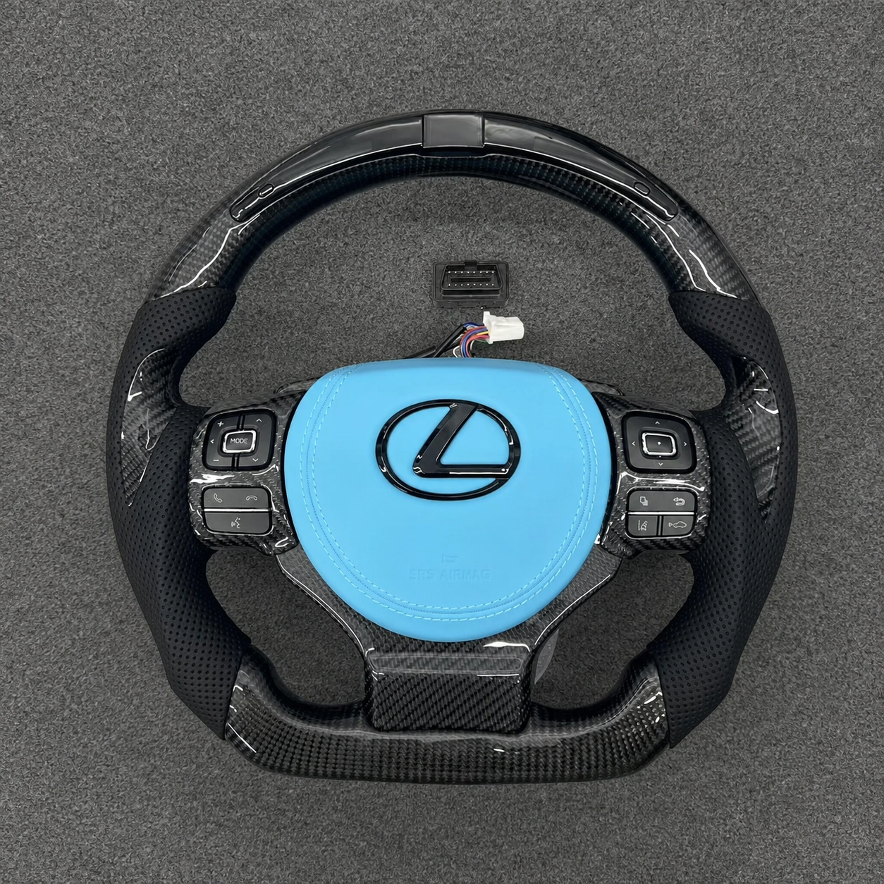 Carbon Fiber And Genuine Leather Steering Wheel for Lexus CT ES IS LX NX RC And RX Models