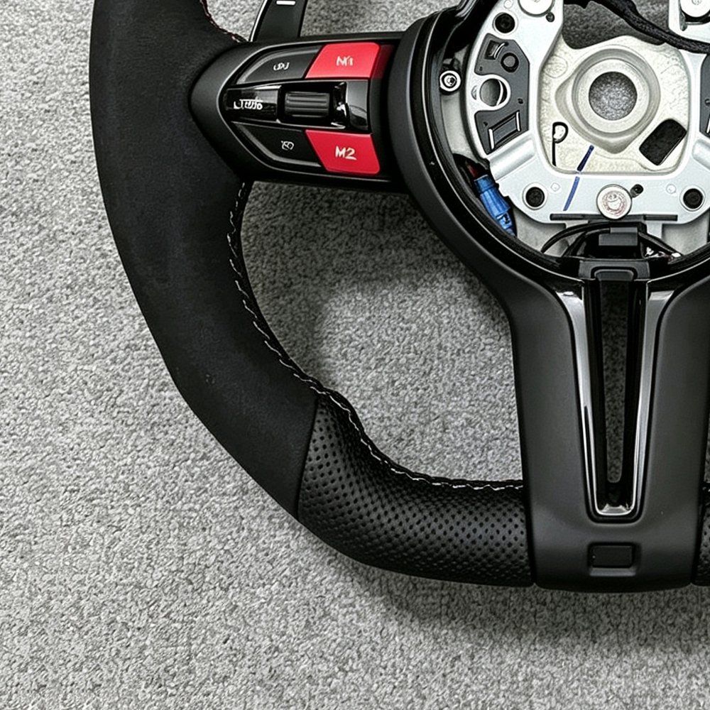 Leather Sports Steering Wheel Alcantara Handle Suitable for BMW F01 F06 F10 F11 F12 F20 F21 F22 F25 F26 F30 F31 F32 F33