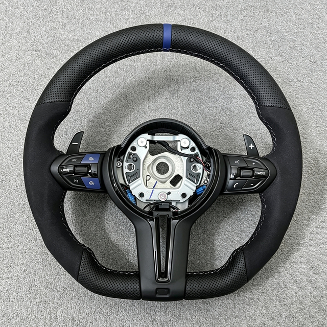 Blue Mark M Sport Steering Wheel for BMW F10 F30 F80 E60 E90 E92 F01 F11 F20 F22 F31 X5 E70 E71 F15 X6 E71 F16 M5 M3 M4 F82