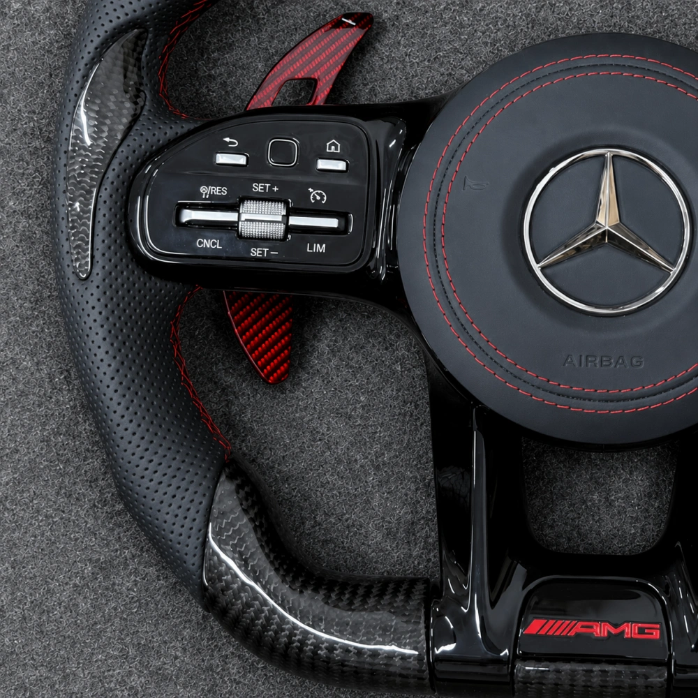 Customization Carbon Fiber Leather Premium Sports Steering Wheel For Mercedes-Benz W205 W213 W253 W463 F250 Wheels