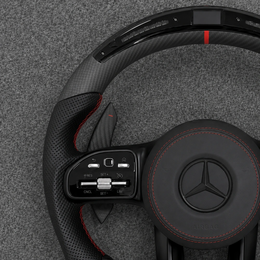 Customized Custom Carbon Fiber Leather Car Steering Wheel For Mercedes Benz W204 W205 W207 W211 W212 W213 W221 AMG Steering Whee