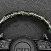 Green Flake Forged Carbon Fiber Texture Close Up Steering Wheel JIONX