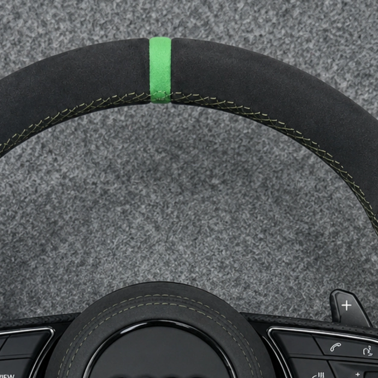 Green Racing Center Marker Stripe Detail Audi Custom Steering Wheel A4 A5 S4 S5 JIONX