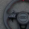 Perforated Leather Grip Closeup Audi Sport Steering Wheel A4 A5 S4 S5 Jionx