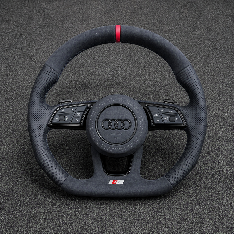 Custom Alcantara Nappa Leather Carbon Fiber LED Steering Wheel for Audi A3 S3 RS3 8L 8P 8V 8Y 1996–2026 -JIONX