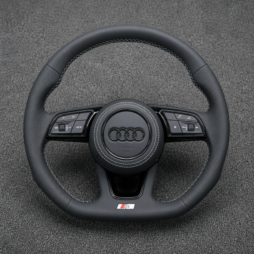 Custom Alcantara Nappa Leather Carbon Fiber LED Wheel for Select Audi A4 S4 RS4 A5 S5 RS5 Models B5 B6 B7 B8 B9 8T 8F F5 1994–2026 -JIONX