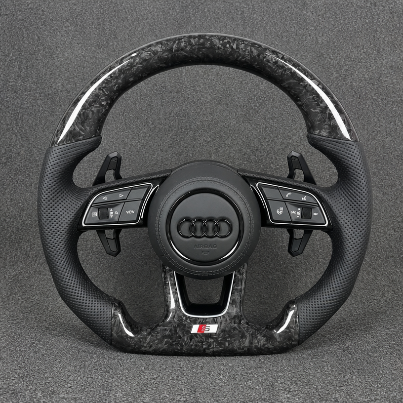 Custom Alcantara Nappa Leather Carbon Fiber LED Wheel for Audi A8 S8 D2 D3 D4 D5 1994–2026 -JIONX