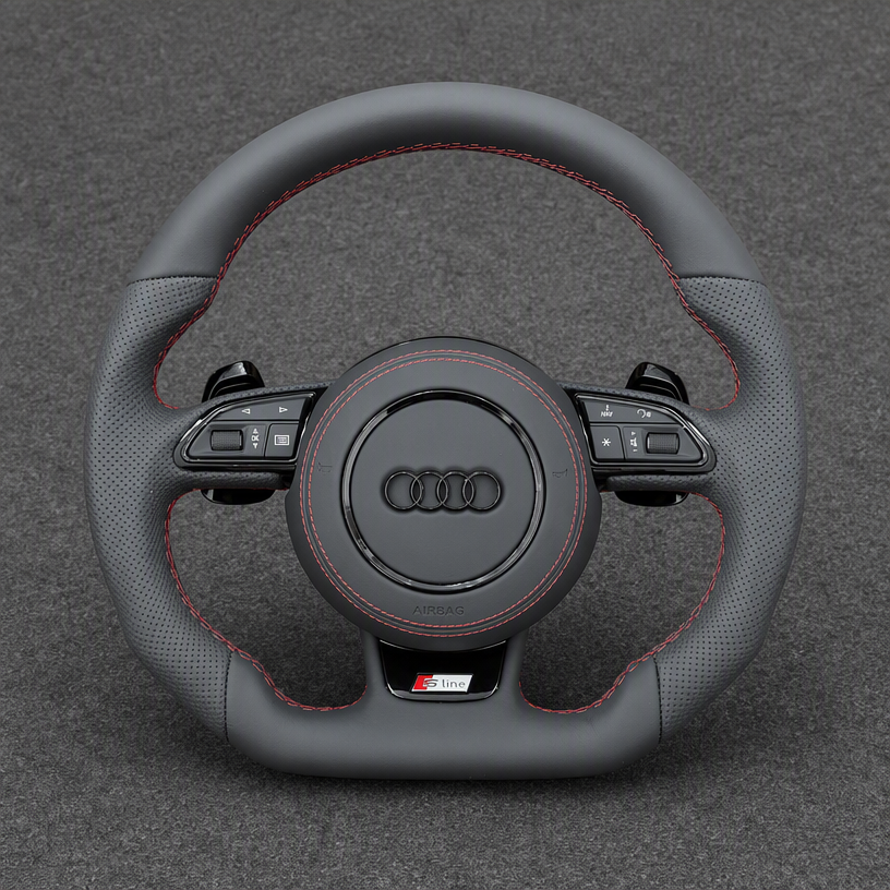 Custom Nappa Leather Carbon Fiber LED Wheel for Audi A8 S8 D2 D3 D4 D5 1994–2026 -JIONX