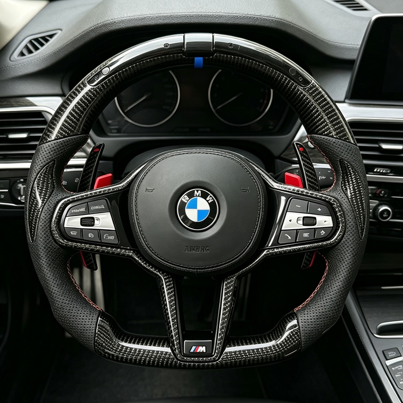 Customized for BMW G20 G30 G21 G22 G23 3 Series 320i 325i 330i 2019 2020 2023 Carbon Fiber LED Steering Wheel