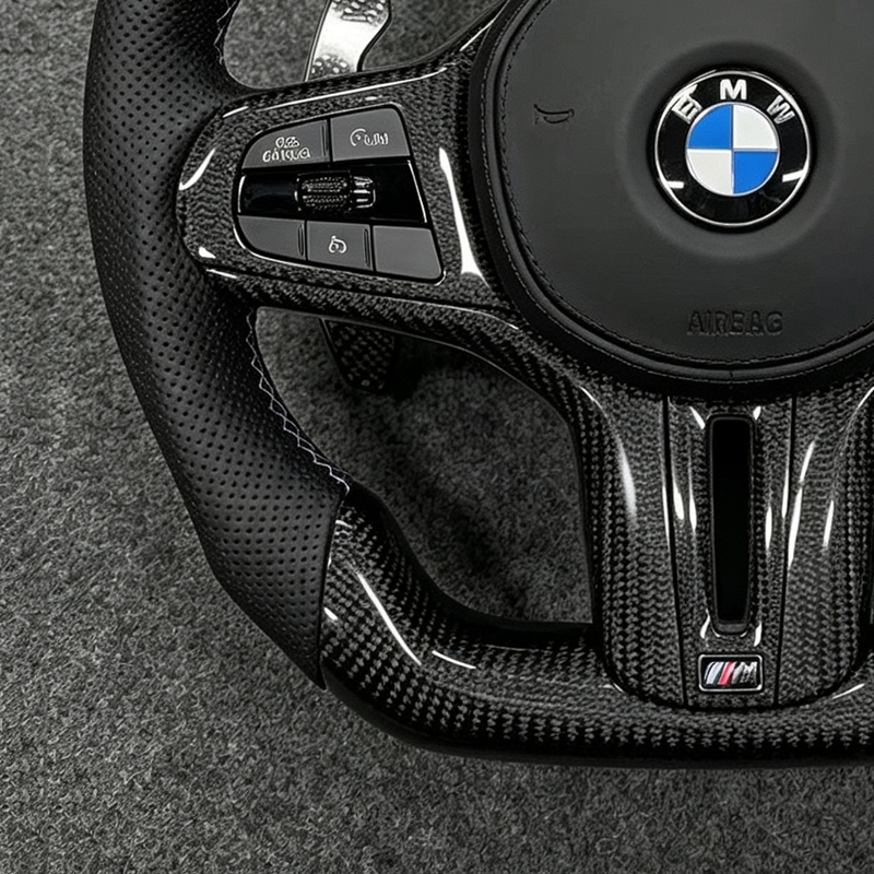Carbon Fiber Leather Steering Wheel for G20 G28 G30 G80 with Customizable LED Display