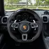 Custom Carbon Fiber Steering Wheel with LED Shift Lights for Porsche 911 (Cocoa/Tayneen)