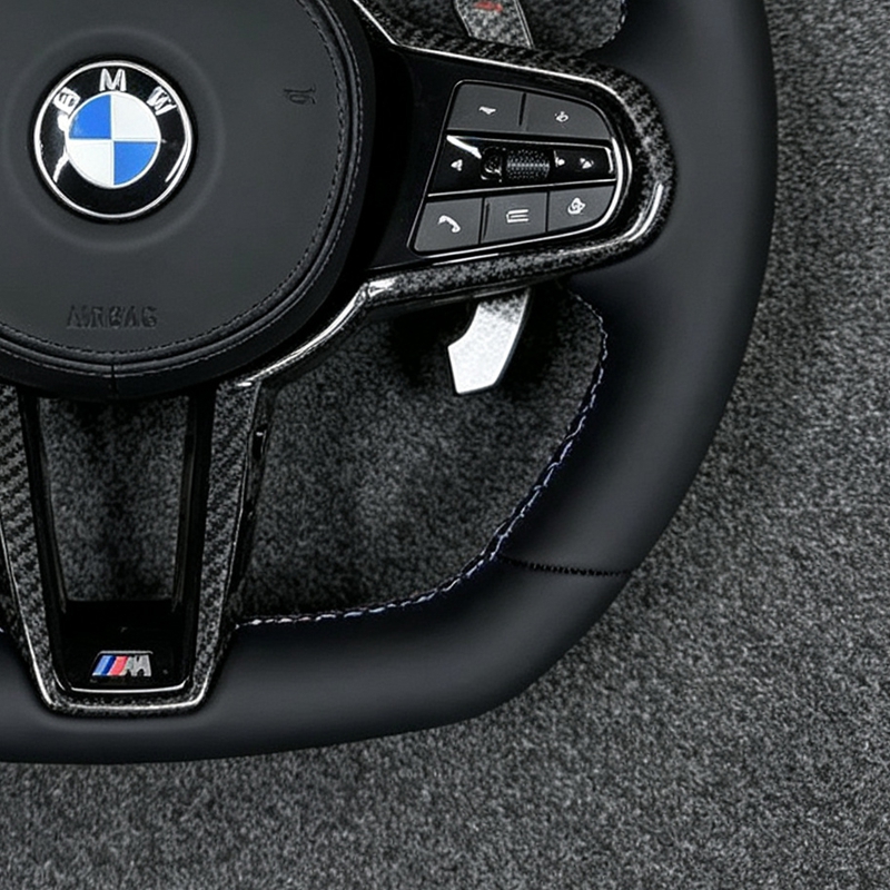 Real Car Steering Wheel Carbon Fiber For BMW M3 G30 G20 G01 G02 G05 G06 G07 M4 M5 F90 M8 X3M X4M X5M X6M F40 G11 G12