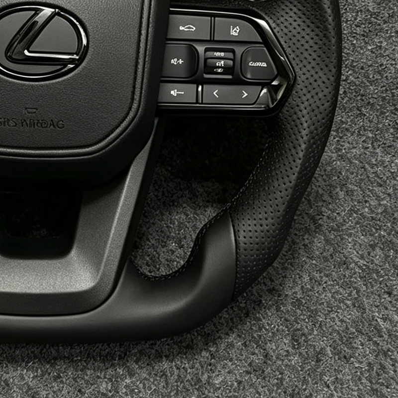 Custom Blue Forged Carbon Fiber Sports Steering Wheel for Toyota Land Cruiser 300 (LC300) and 200 (LC200)