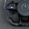 Custom Gray Alcantara AMG Steering Wheel with LED Display for Mercedes Benz CLA GLC GLB GLE GLS