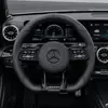 Black Leather AMG Steering Wheel For Mercedes Benz CLA GLC GLB GLS GLE W118 W205 W213 C63 E63 G63 W205 W213 W222 C63S G63 GLC GLE GLA GLS