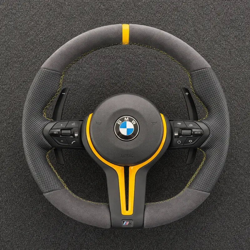 Custom 3-spoke Perforated Nappa Leather Steering Wheel for BMW 5 Series M5 2011–2023 -JIONX
