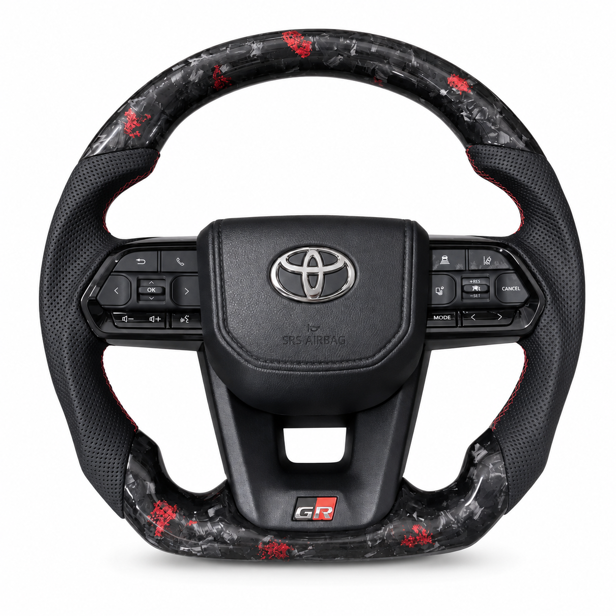 For Toyota Series 2015–2026 Nappa Leather Custom Real Forged Carbon Fiber LED Steering Wheel -JIONX