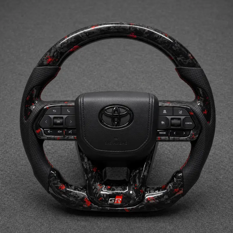For Toyota 2015–2026 Nappa Leather Custom Real Forged Carbon Fiber Steering Wheel Carbon Fiber Trim -JIONX