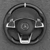Custom carbon fiber and Nappa leather three-spoke steering wheel for Mercedes-AMG