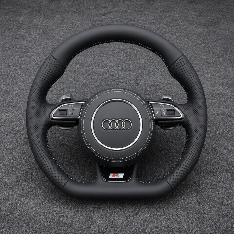 Custom Perforated Nappa Leather Carbon Fiber LED Steering Wheel for Audi A4 S4 RS4 A5 S5 RS5 B5 B6 B7 B8 B9 8T 8F F5 1994–2026 -JIONX