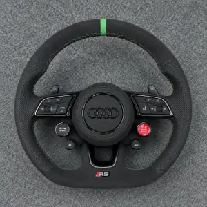 Alcantara Perforated Leather Sport Steering Wheel With Drive Select & Red Start Stop Button For Audi A4 A5 S4 S5 JIONX