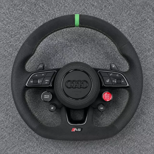 Alcantara Perforated Leather Sport Steering Wheel With Drive Select & Red Start Stop Button For Audi A4 A5 S4 S5 JIONX