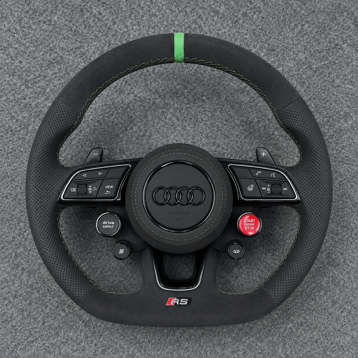 Alcantara Perforated Leather Sport Steering Wheel With Drive Select & Red Start Stop Button For Audi A4 A5 S4 S5 JIONX