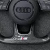 S Sport Emblem Gloss Carbon Fiber Detail Audi B9 Custom Steering Wheel JIONX