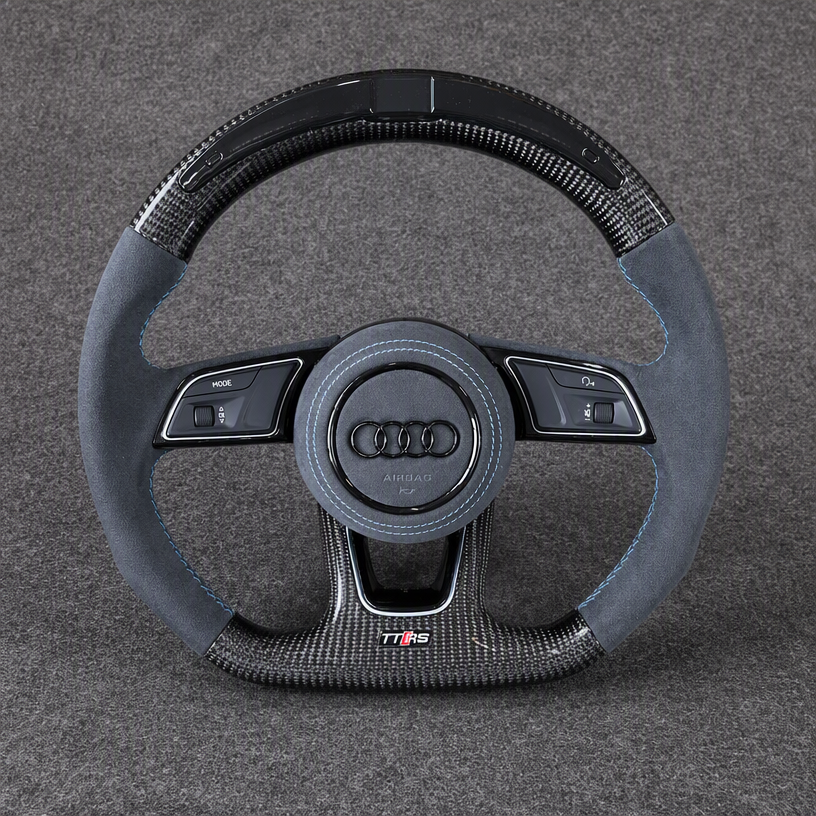 Custom Alcantara Nappa Leather Carbon Fiber LED Steering Wheel for Audi Q3 SQ3 RSQ3 8U 2011–2018 -JIONX