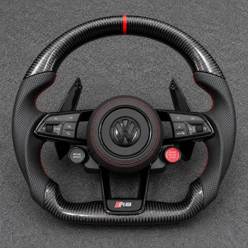 For Volkswagen Golf MK7 GTI Golf R 2012-2020 Custom Real Carbon Fiber Performance Steering Wheel | JIONX