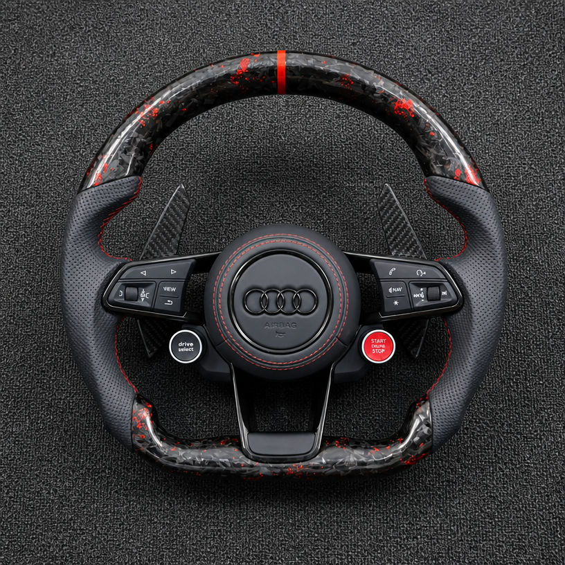 For Audi R8 42 4S 2006-2024 Custom Forged Carbon Fiber LED Steering Wheel | JIONX