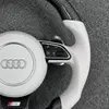 Original multifunction control buttons S badge two tone carbon flat bottom steering wheel Audi sport upgrade