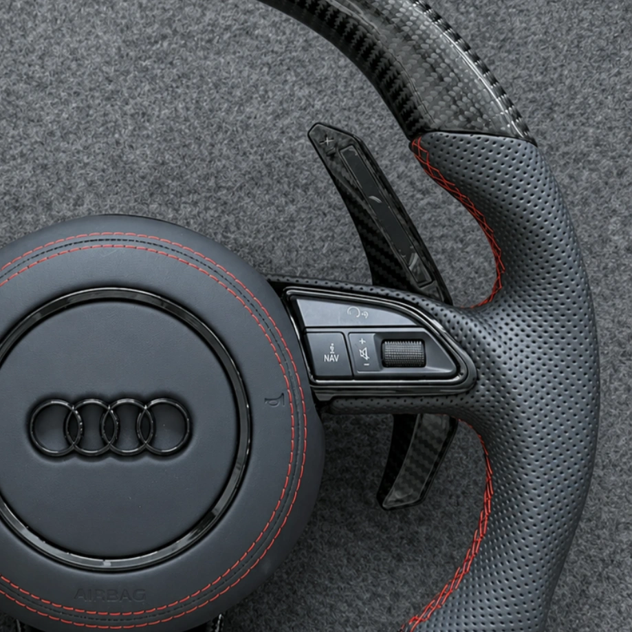 JIONX matching carbon fiber paddle shifters for Audi A4 A5 Q5 steering wheel