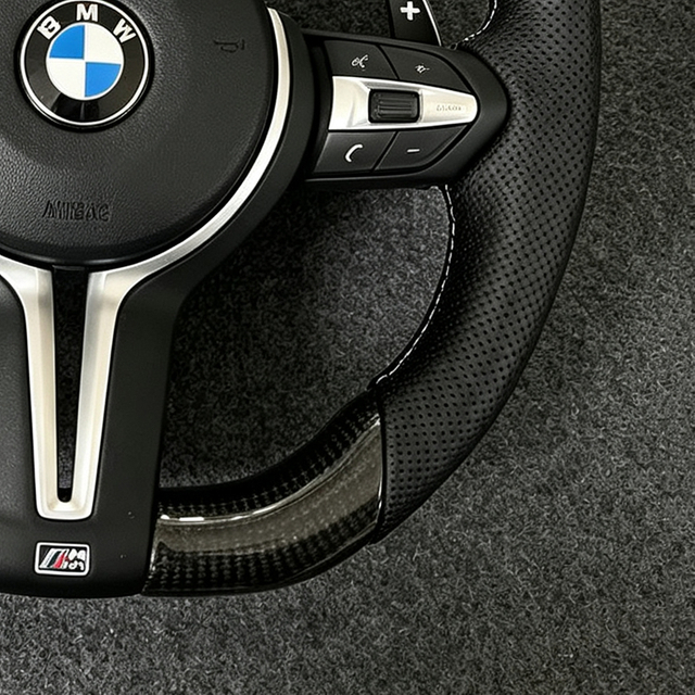 For BMW Full Leather Steering Wheel Replacement BMW 5 Series M3 M5 F10 F30 F16 F32 F90 E90 Sport Custom Paddle Shift Wheel