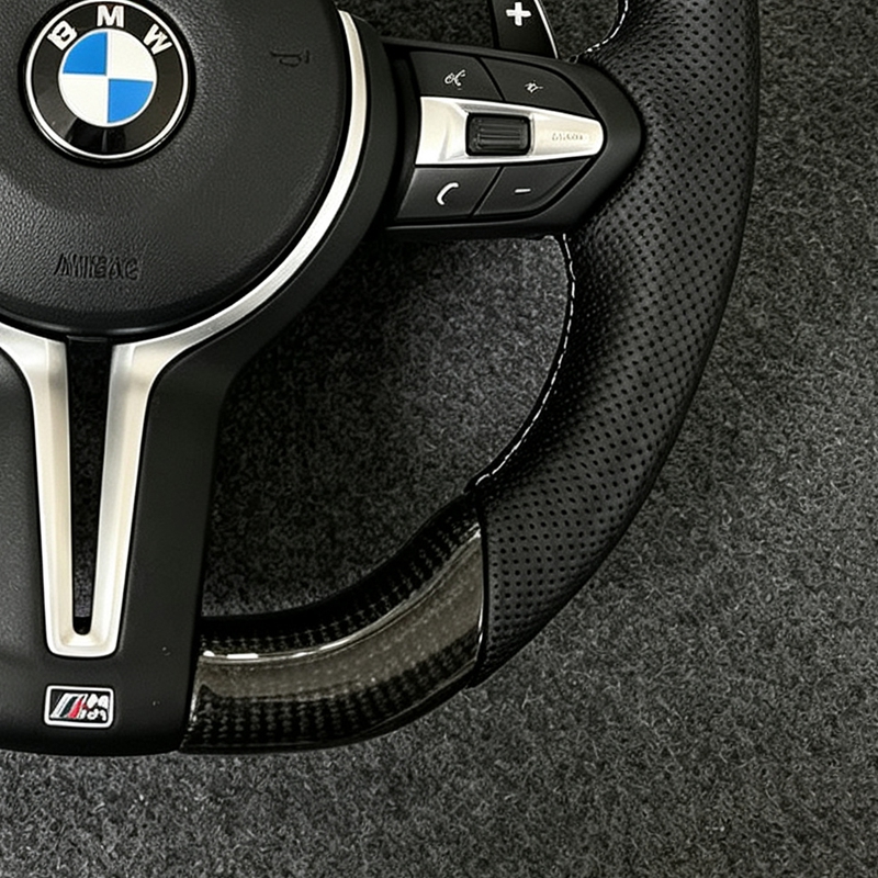 For BMW Full Leather Steering Wheel Replacement BMW 5 Series M3 M5 F10 F30 F16 F32 F90 E90 Sport Custom Paddle Shift Wheel