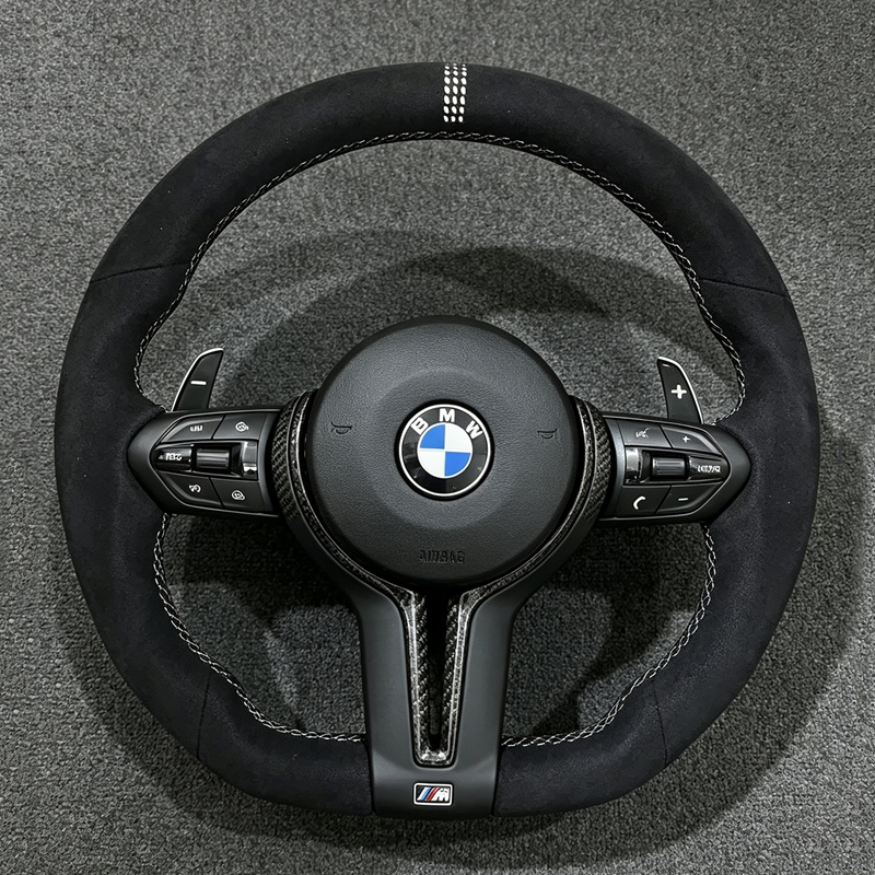 Alcantara M Sport Steering Wheel For F30 M3 F20 F23 F10 F07 F01 F06 E87 E90 E92 E84 E70 Flat Style Perforated Car Accessory