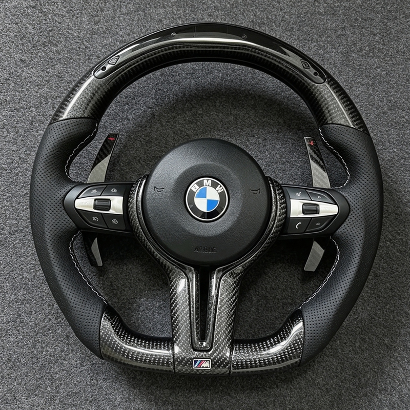 LED Leather Carbon Fiber Steering Wheel For BMW F30 F20 F25 F36 F31 F32 F01 F02 F06 F07 F10 F11 F12 F13 F15 F16 F22 F33 F34