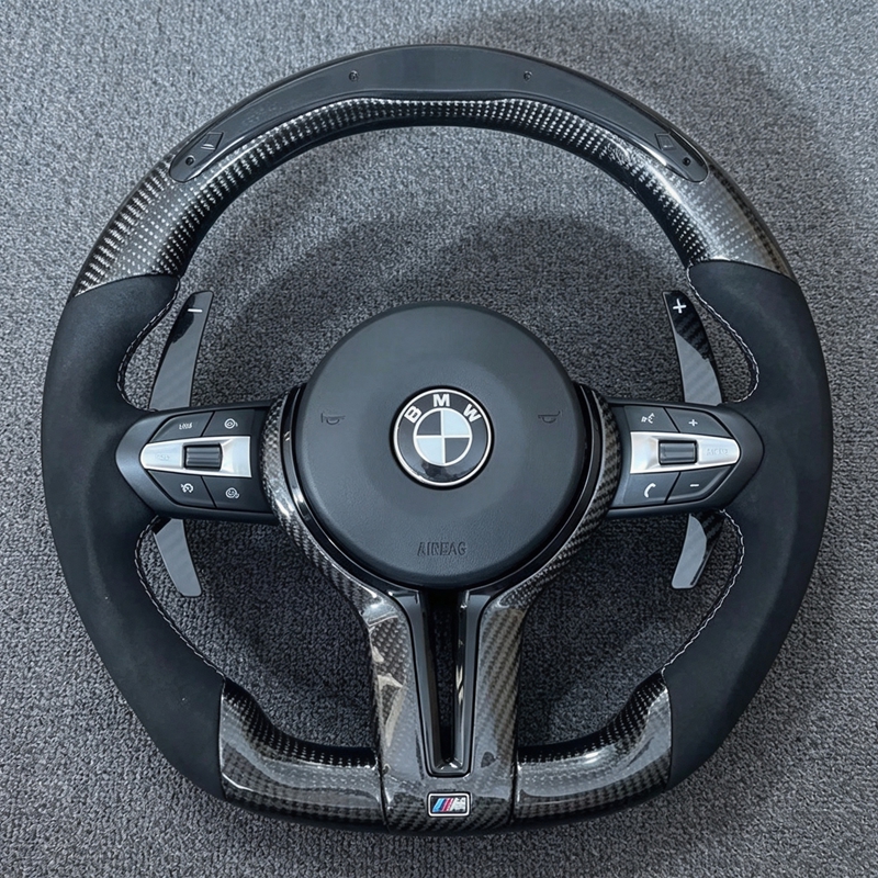 LED Alcantara Carbon Fiber Steering Wheel For BMW F30 F20 F21 F25 F36 F31 F32 F01 F02 F06 F07 F10 F11 F12 F13 F15 F16 F22
