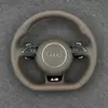 brown semi perforated nappa steering wheel for Audi A3 A4 Q5 S badge JIONX