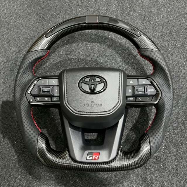 Carbon Fiber LED Gr Steering Wheel for Toyota Prado 120 150 2025 2003 Camry 2017 Xse 9th Gen Yaris Gr Hilux Tacoma 4runner