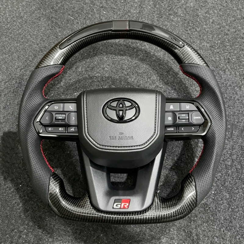 Carbon Fiber LED Gr Steering Wheel for Toyota Prado 120 150 2025 2003 Camry 2017 Xse 9th Gen Yaris Gr Hilux Tacoma 4runner