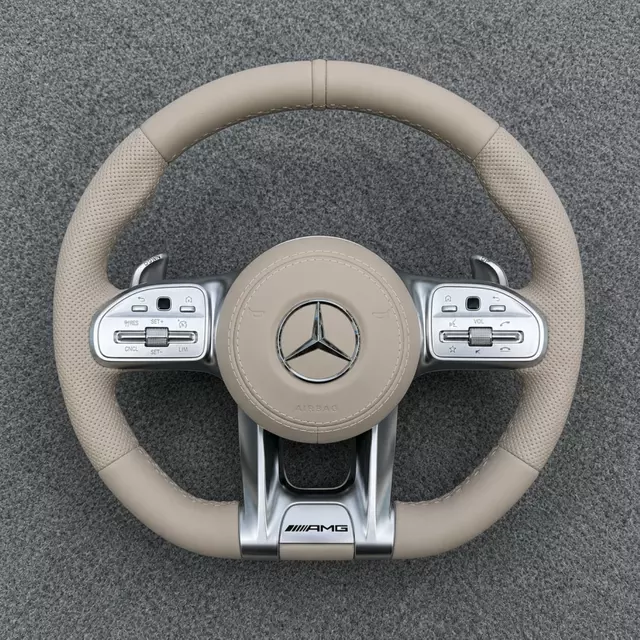 Perforated Leather AMG Steering Wheel for Mercedes Benz W118 W204 W205 W212 W213 W222 CLA GLC GLE